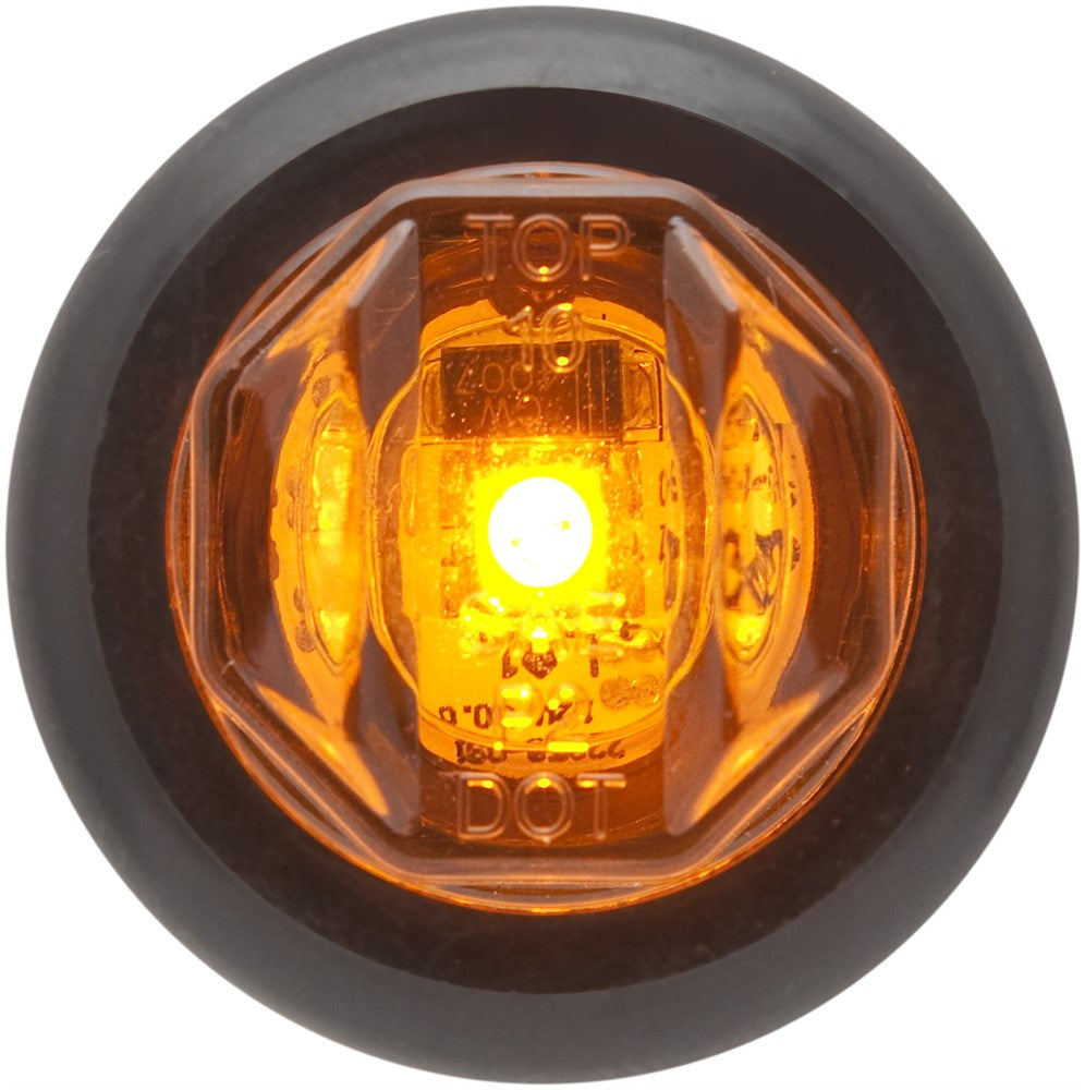 Optronics 0.75" Round Amber Clearance Marker 1 Diode LED Uni-Lite Grommet Mounted Light Kit Hard Wired Connection