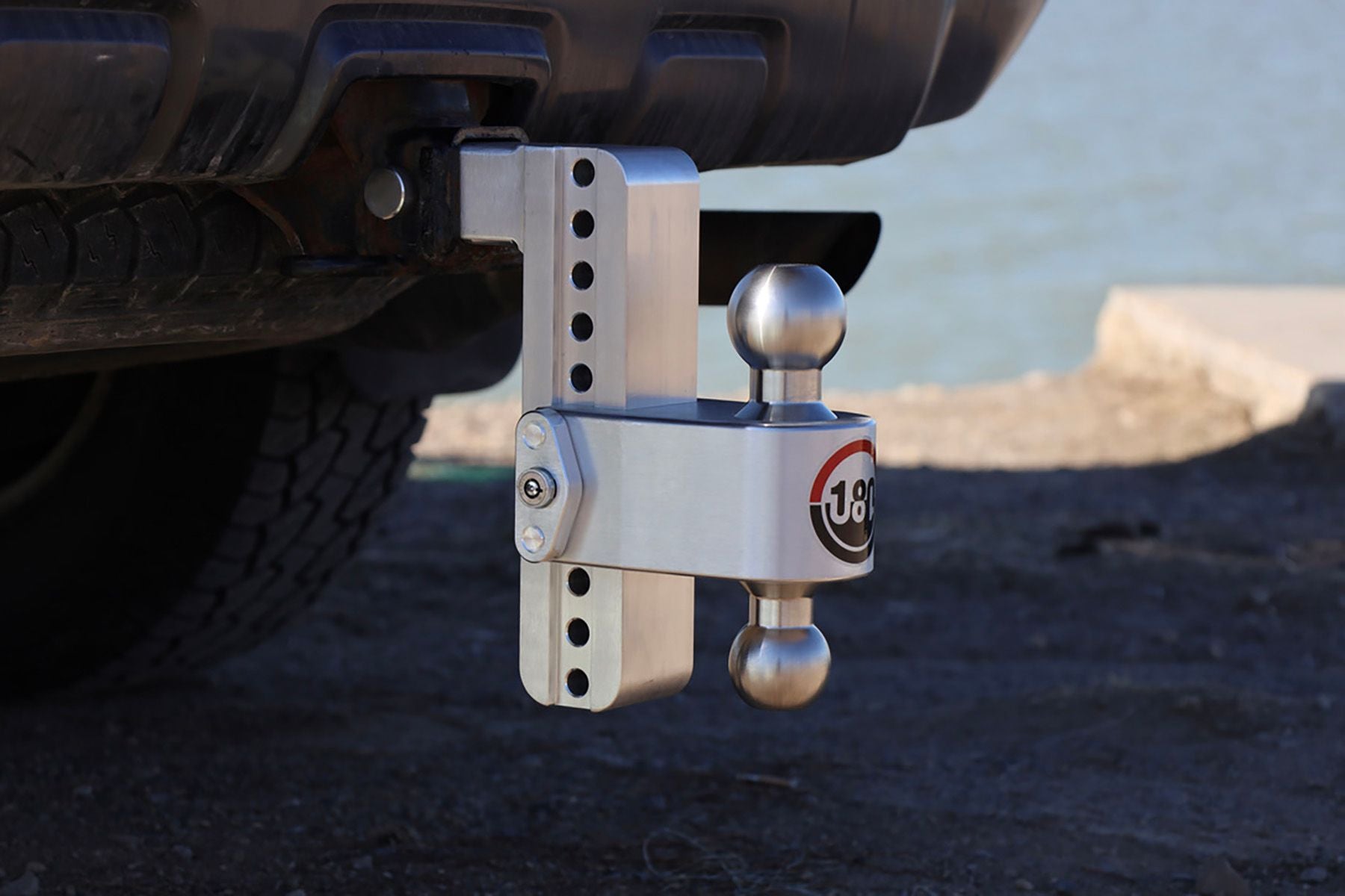 Weigh Safe Aluminum Turnover Ball  8" Drop Hitch w/ 2" Shank- Stainless Steel