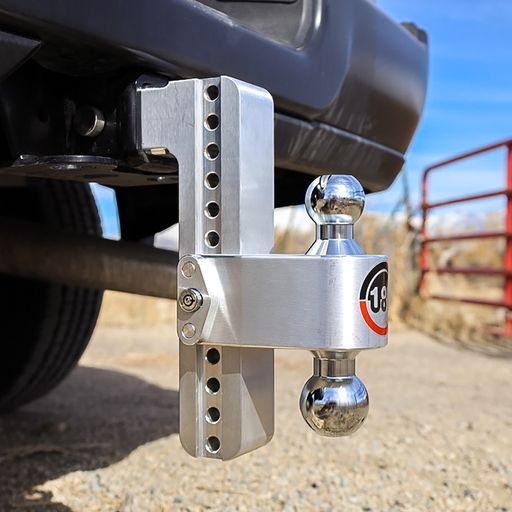Weigh Safe Aluminum Turnover Ball 10" Drop Hitch w/ 2.5" Shank- Chrome Plated