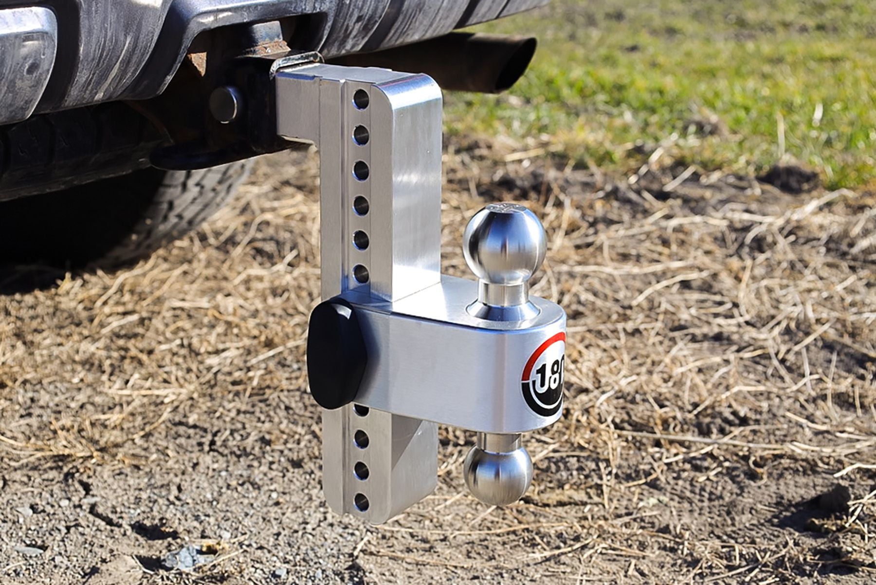 Weigh Safe Aluminum Turnover Ball  10" Drop Hitch w/ 2" Shank- Stainless Steel