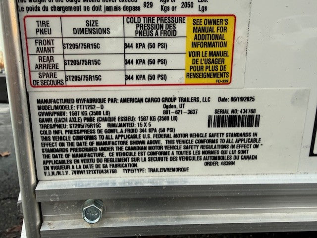 Wells Cargo 7 x 12 Deluxe Enclosed Trailer