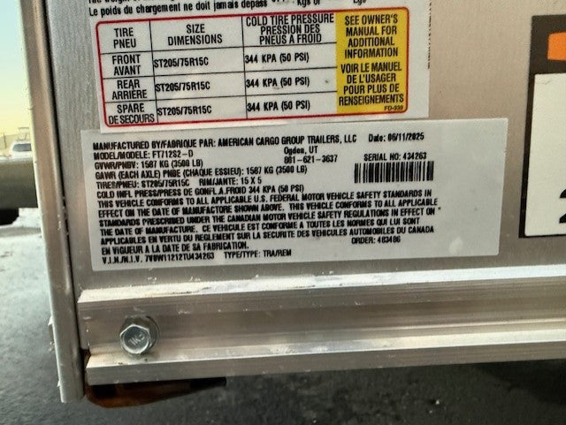 Wells Cargo 7 x 12 Enclosed Cargo Trailer