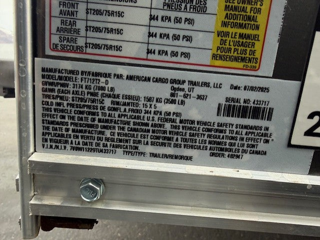 Wells Cargo 7 x 12 Deluxe Enclosed Trailer