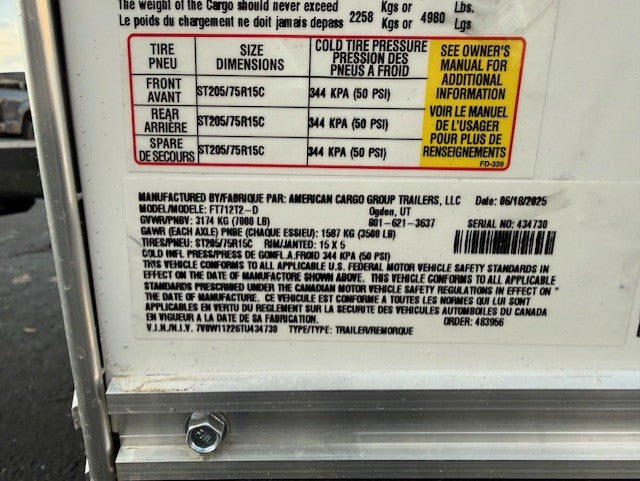 Wells Cargo 7 x 12 Enclosed Cargo Trailer